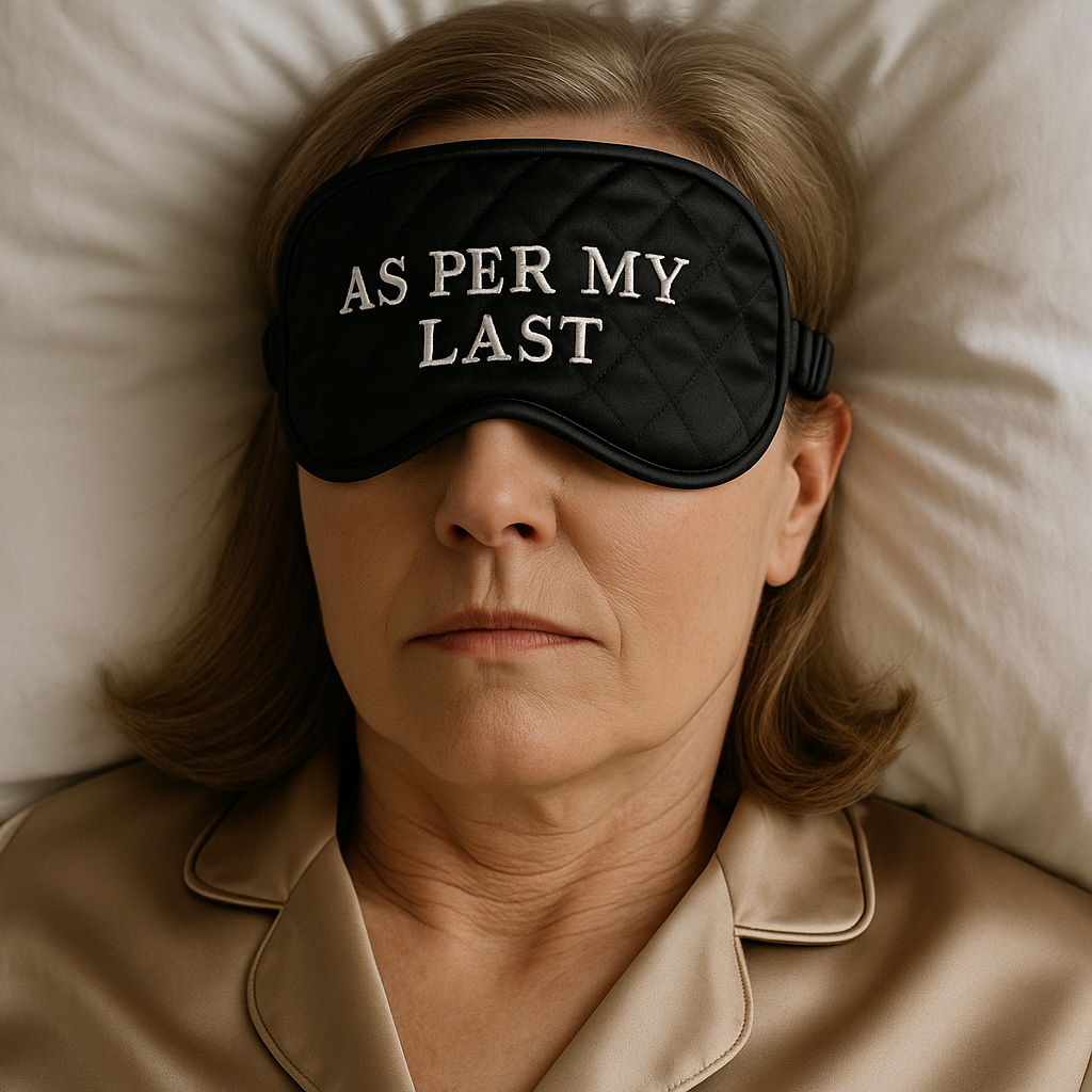 As per my last email eye mask