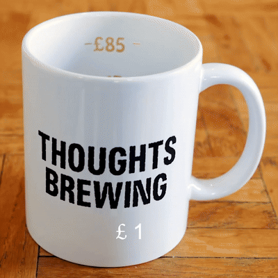 Thoughts brewing mug