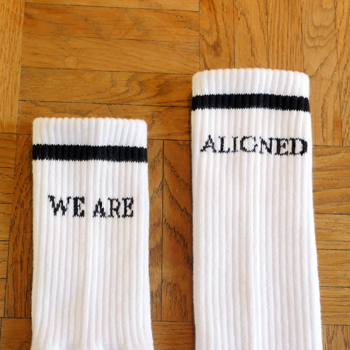 We are aligned socks